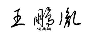 梁錦英王鵬胤草書個性簽名怎么寫