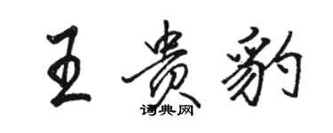 駱恆光王貴豹行書個性簽名怎么寫