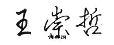 駱恆光王崇哲行書個性簽名怎么寫