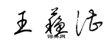 梁錦英王蘇湛草書個性簽名怎么寫