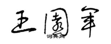 曾慶福王園軍草書個性簽名怎么寫