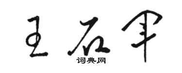 駱恆光王石軍草書個性簽名怎么寫