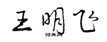 曾慶福王明飛行書個性簽名怎么寫