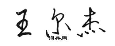 駱恆光王爾傑行書個性簽名怎么寫