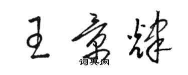 駱恆光王景輝草書個性簽名怎么寫