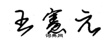 朱錫榮王憲元草書個性簽名怎么寫