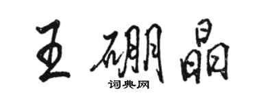 駱恆光王硼晶行書個性簽名怎么寫