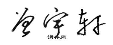 駱恆光曾宇軒草書個性簽名怎么寫