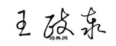 駱恆光王政泰草書個性簽名怎么寫