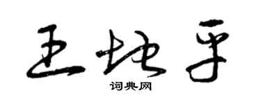 曾慶福王地平草書個性簽名怎么寫