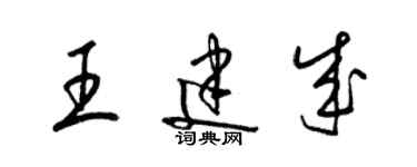 梁錦英王建成草書個性簽名怎么寫