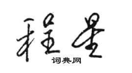 駱恆光程星行書個性簽名怎么寫