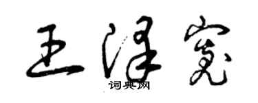 曾慶福王澤寬草書個性簽名怎么寫