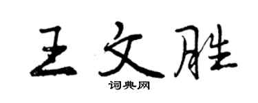 曾慶福王文勝行書個性簽名怎么寫