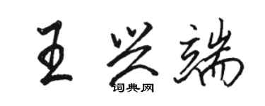 駱恆光王興端行書個性簽名怎么寫