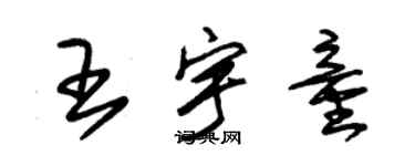 朱錫榮王宇童草書個性簽名怎么寫