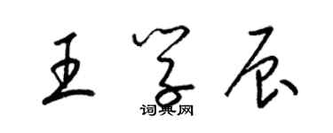 梁錦英王學辰草書個性簽名怎么寫