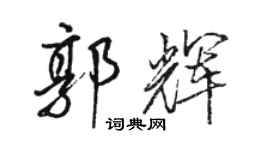 駱恆光郭輝行書個性簽名怎么寫