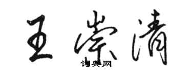 駱恆光王崇清行書個性簽名怎么寫