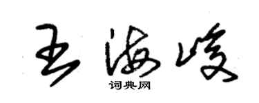 朱錫榮王海峻草書個性簽名怎么寫
