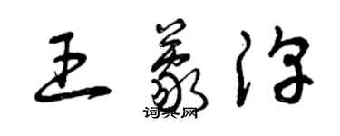 曾慶福王蒙淳草書個性簽名怎么寫