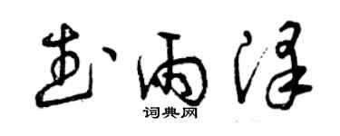 曾慶福武雨澤草書個性簽名怎么寫