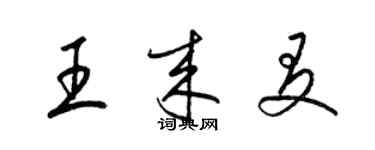 梁錦英王來友草書個性簽名怎么寫