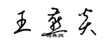 梁錦英王燕炎草書個性簽名怎么寫