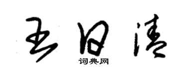 朱錫榮王日清草書個性簽名怎么寫