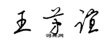 梁錦英王芳誼草書個性簽名怎么寫