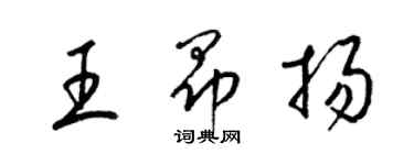 梁錦英王昂揚草書個性簽名怎么寫