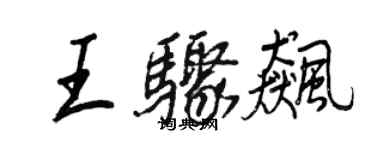 王正良王驟飈行書個性簽名怎么寫