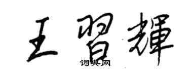 王正良王習輝行書個性簽名怎么寫