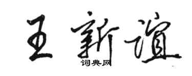 駱恆光王新誼行書個性簽名怎么寫