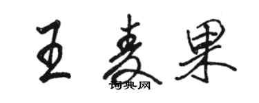 駱恆光王麥果行書個性簽名怎么寫