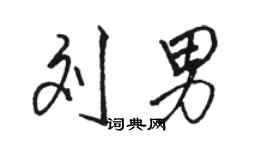 駱恆光劉男行書個性簽名怎么寫