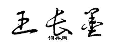 曾慶福王長墨草書個性簽名怎么寫