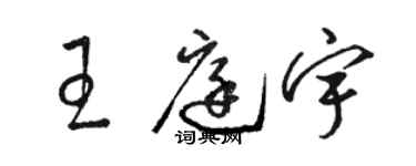 駱恆光王庭宇草書個性簽名怎么寫