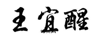 胡問遂王宜醒行書個性簽名怎么寫