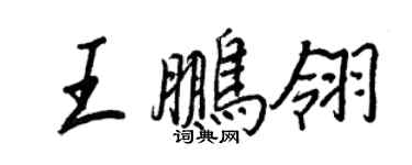 王正良王鵬翎行書個性簽名怎么寫