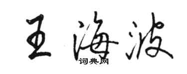 駱恆光王海波行書個性簽名怎么寫