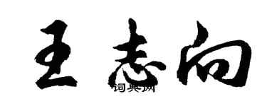 胡問遂王志向行書個性簽名怎么寫