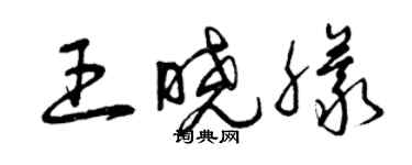 曾慶福王曉朦草書個性簽名怎么寫