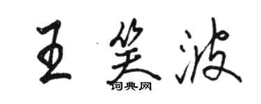 駱恆光王笑波行書個性簽名怎么寫