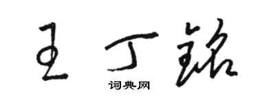 駱恆光王丁銘草書個性簽名怎么寫