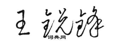 駱恆光王銳鋒草書個性簽名怎么寫