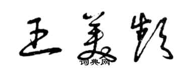 曾慶福王美頻草書個性簽名怎么寫