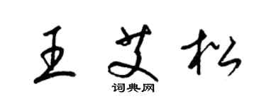 梁錦英王艾松草書個性簽名怎么寫