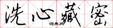 洗心藏密怎么寫好看