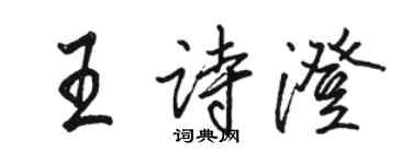 駱恆光王詩澄行書個性簽名怎么寫